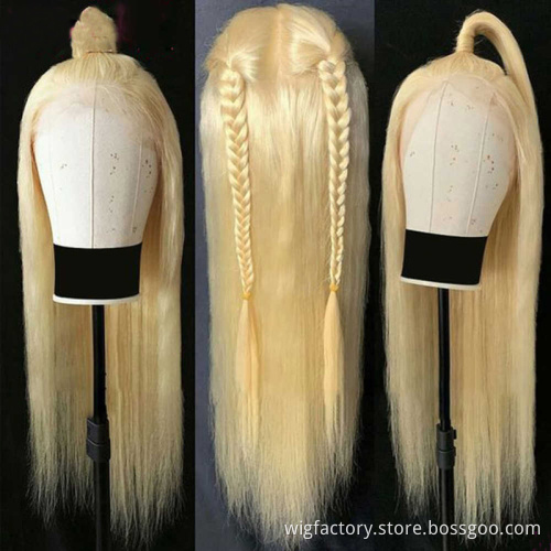 honey blonde brazilian hair lace front wigs,613 blonde human cuticle aligned lace front wig,100% human hair wigs for white women